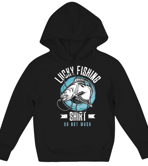 Lucky Fishing Shirt for Fish Hunter and Fisherman Kids Hoodie