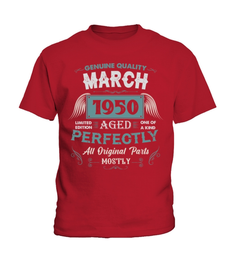 March 1950 Vintage Birthday Present Kids T-Shirt