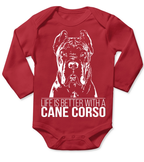 Cane Corso life is better dog saying dog mom Long Sleeve Baby One-Piece