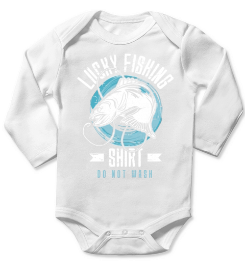 Lucky Fishing Shirt for Fish Hunter and Fisherman Long Sleeve Baby One-Piece