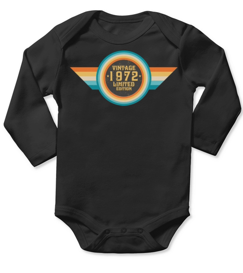 vintage 1972 limited edition wings Long Sleeve Baby One-Piece