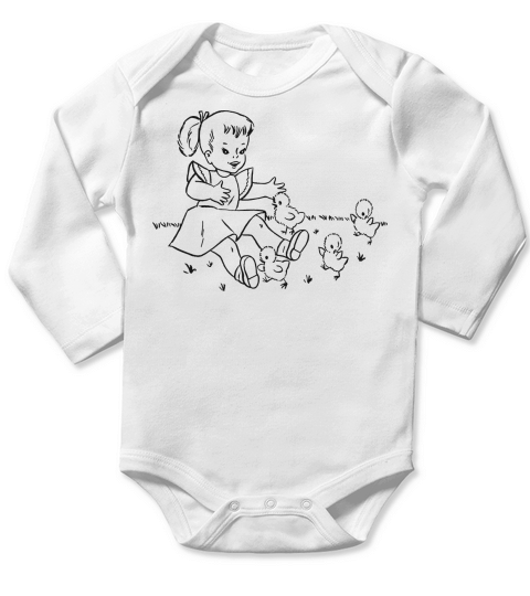 Vintage Spring Long Sleeve Baby One-Piece