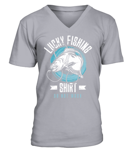 Lucky Fishing Shirt for Fish Hunter and Fisherman V-Neck T-shirt