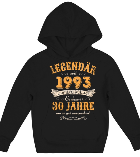 30th Birthday Vintage 1993 Kids Hoodie