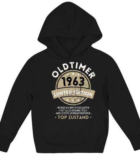 60th Birthday Vintage 1963 Kids Hoodie