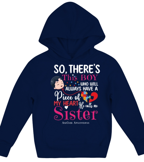 He Calls Me Sister April Puzzle Autism Awareness Kids Hoodie