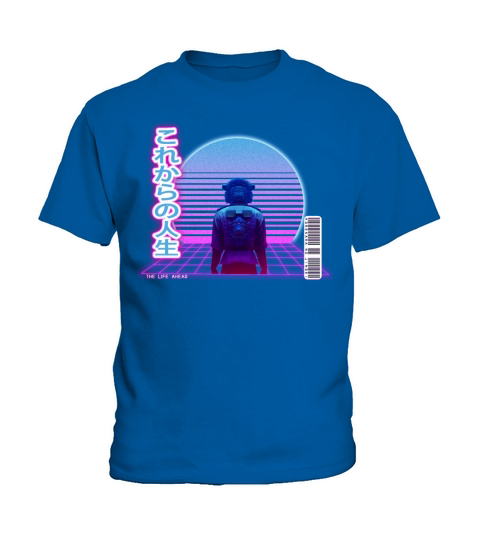 Synthwave Life Ahead - White letters Transparent Kids T-Shirt