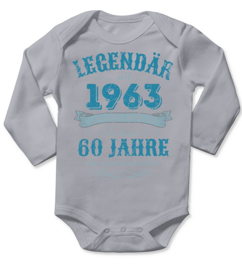 60th Birthday Vintage 1963 Long Sleeve Baby One-Piece