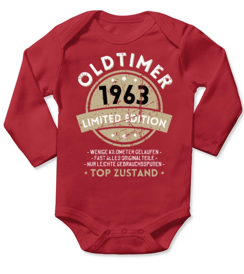 60th Birthday Vintage 1963 Long Sleeve Baby One-Piece