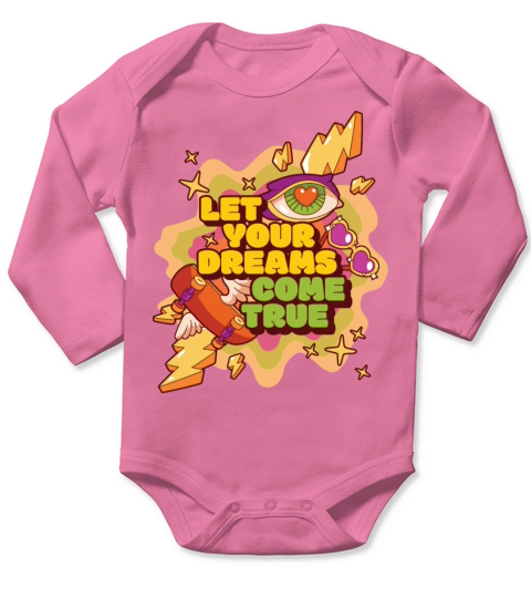 Let your dreams come true Long Sleeve Baby One-Piece