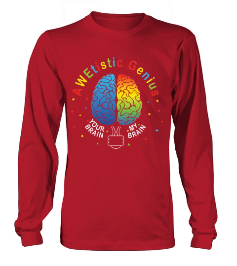 My Brain Genius Colorful Puzzle Autism Awareness Long sleeved Unisex