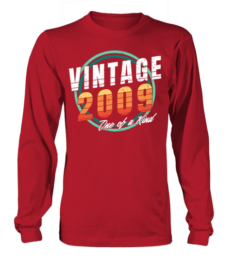 Vintage 2009 Shirt for Men Women 14 Year Old 14th Long sleeved Unisex