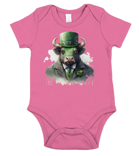 Badass Gangster Ox St Patricks Day Short Sleeve Baby One-Piece