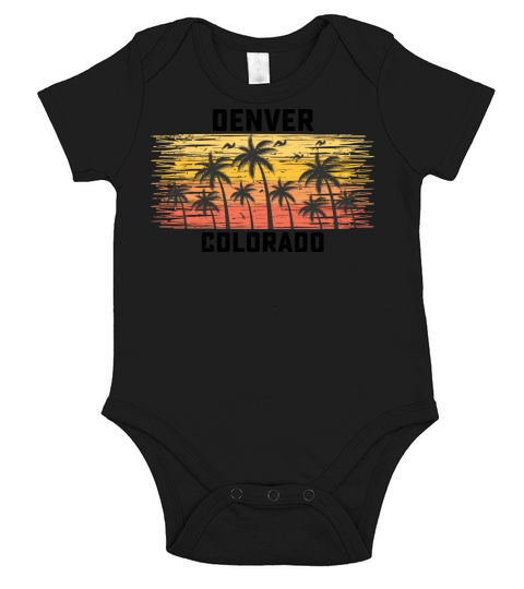 Denver Colorado Summer Retro VIntage Vacation Short Sleeve Baby One-Piece