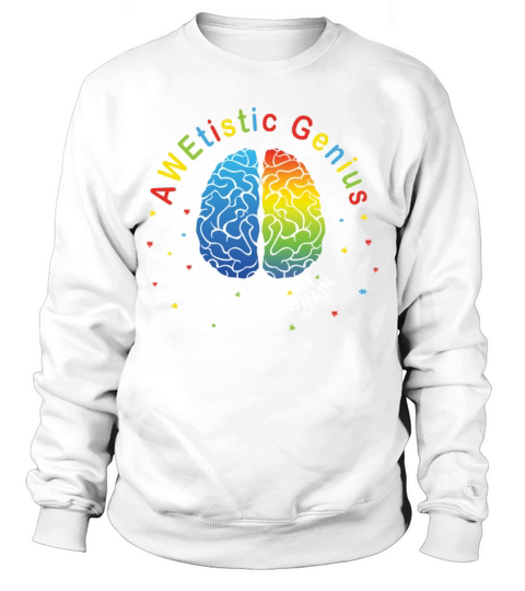 My Brain Genius Colorful Puzzle Autism Awareness Sweatshirt Unisex