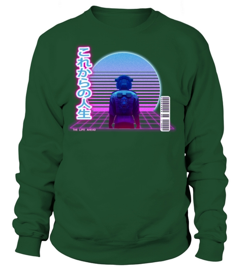 Synthwave Life Ahead - White letters Transparent Sweatshirt Unisex