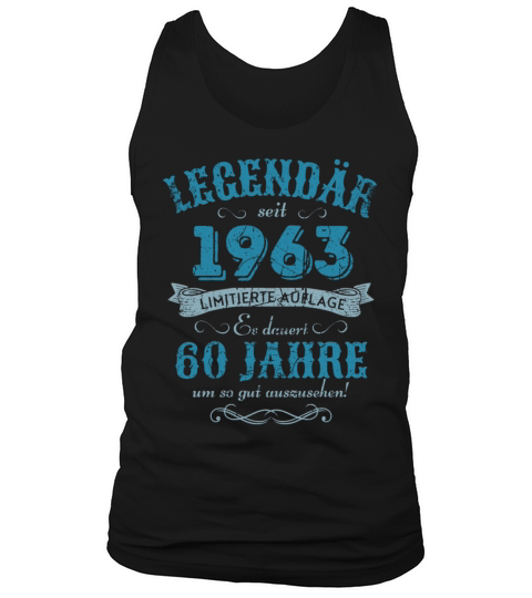 60th Birthday Vintage 1963 Tank Top Unisex