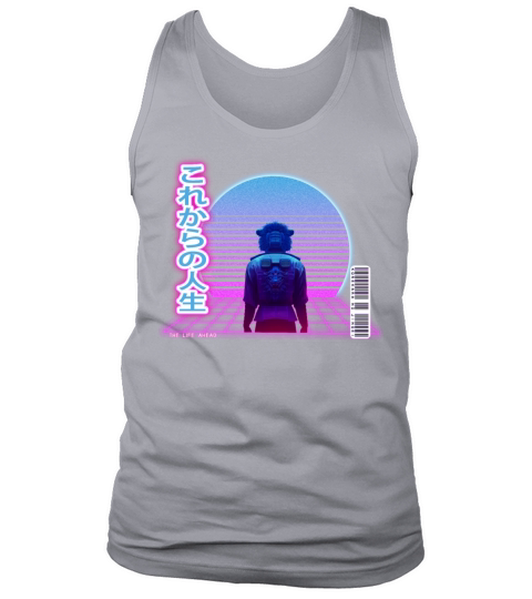 Synthwave Life Ahead - White letters Transparent Tank Top Unisex