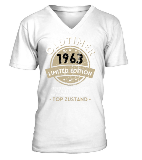 60th Birthday Vintage 1963 V-Neck T-shirt