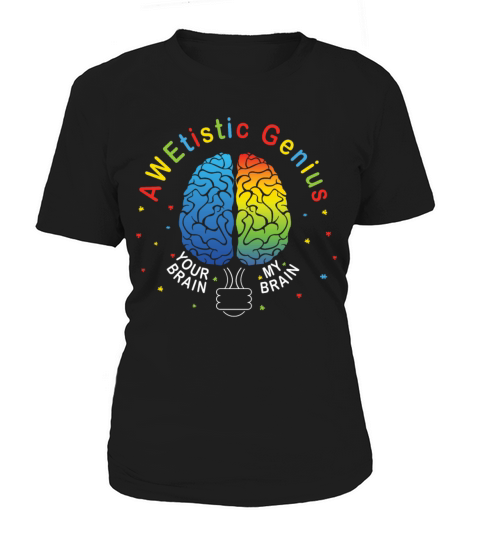 My Brain Genius Colorful Puzzle Autism Awareness Women's T-Shirt