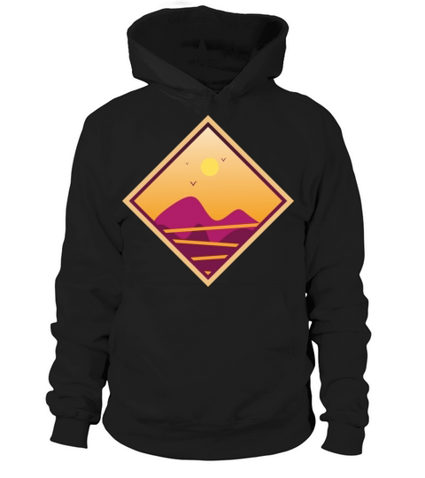 vintage abstract sunset retangular Hoodie Unisex