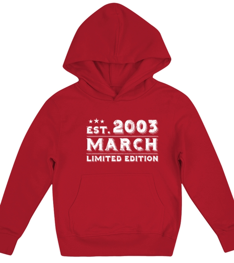 Est March 2003 - Birthday Present - Vintage Kids Hoodie