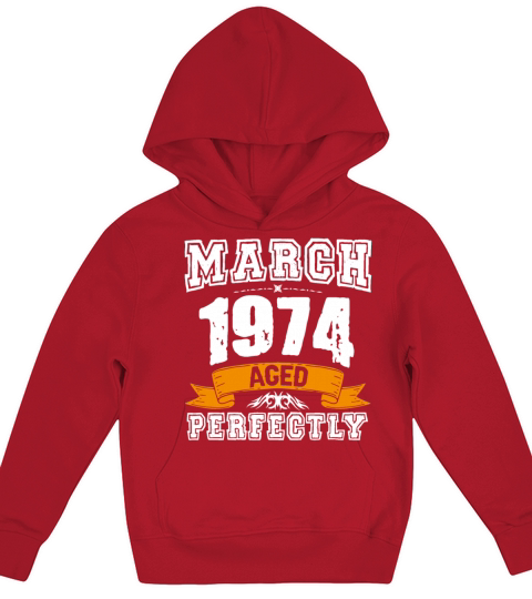 March 1974 Vintage Birthday Present Kids Hoodie