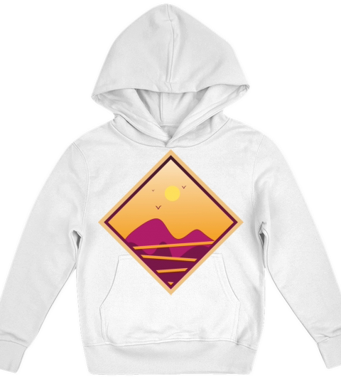 vintage abstract sunset retangular Kids Hoodie