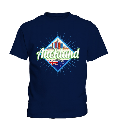 Auckland New Zealand retro skyline vintage Kids T-Shirt
