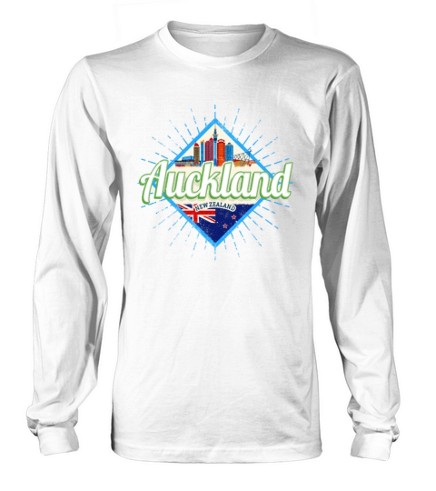 Auckland New Zealand retro skyline vintage Long sleeved Unisex