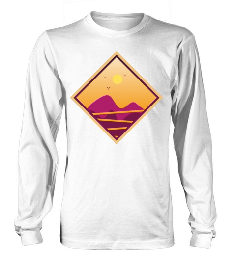 vintage abstract sunset retangular Long sleeved Unisex