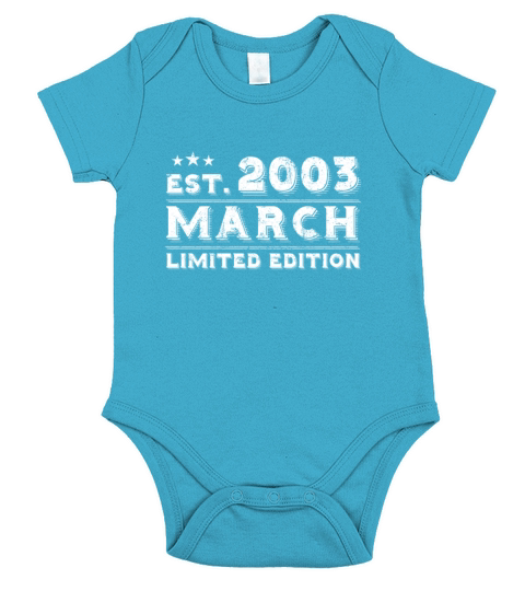 Est March 2003 - Birthday Present - Vintage Short Sleeve Baby One-Piece