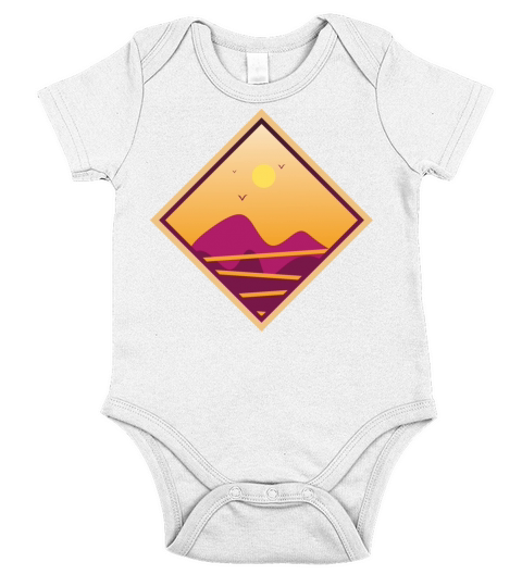 vintage abstract sunset retangular Short Sleeve Baby One-Piece