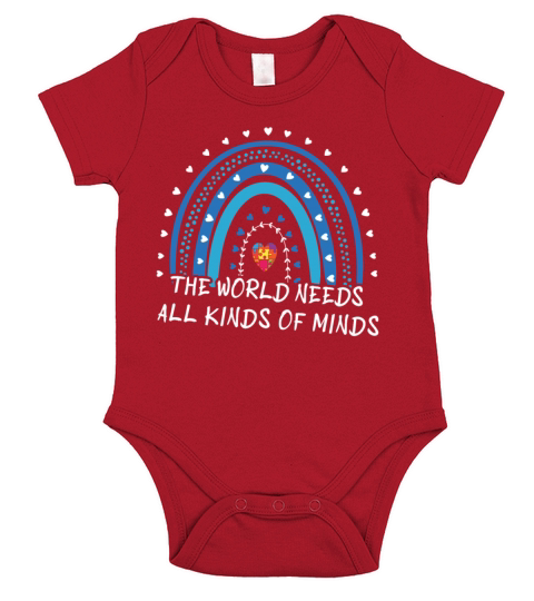 World Needs Minds Blue Puzzle Autism Awareness Short Sleeve Baby One-Piece