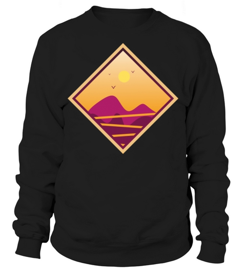vintage abstract sunset retangular Sweatshirt Unisex