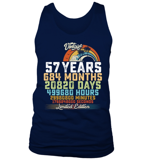 57th Birthday 57 Years Hours Month Vintage Tank Top Unisex