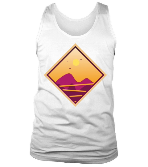 vintage abstract sunset retangular Tank Top Unisex