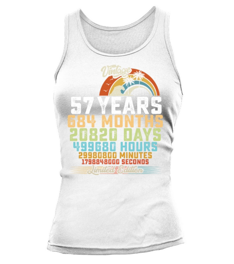 57th Birthday 57 Years Hours Month Vintage Tank top Woman