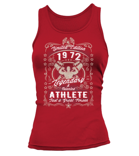 Vintage 1972 Fitness Birthday Gift Sport Hobby Tank top Woman