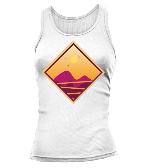 vintage abstract sunset retangular Tank top Woman