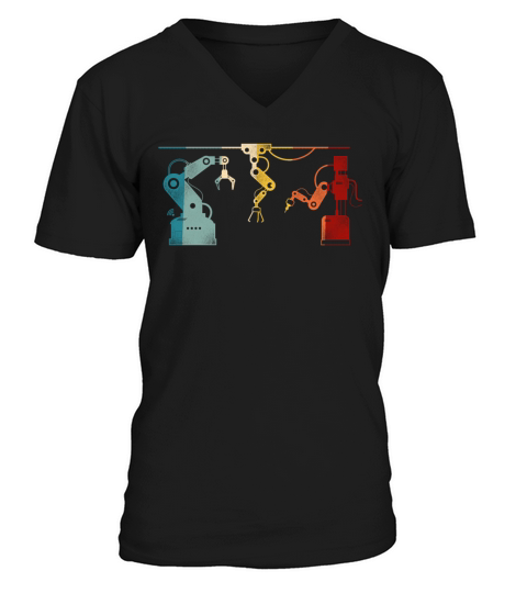 Robot Robotics Engineer Retro V-Neck T-shirt