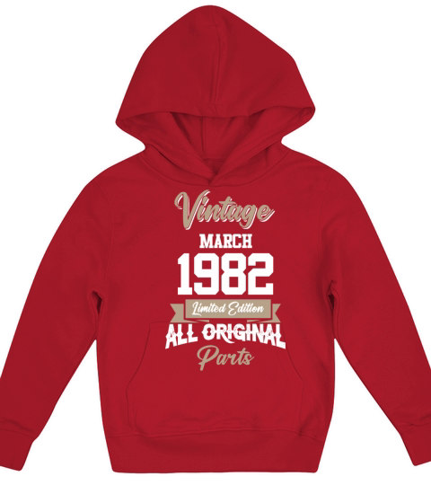 March 1982 Vintage Birthday Present Kids Hoodie