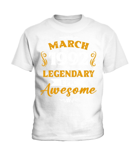 March 1992 Legendary Birthday Present Kids T-Shirt