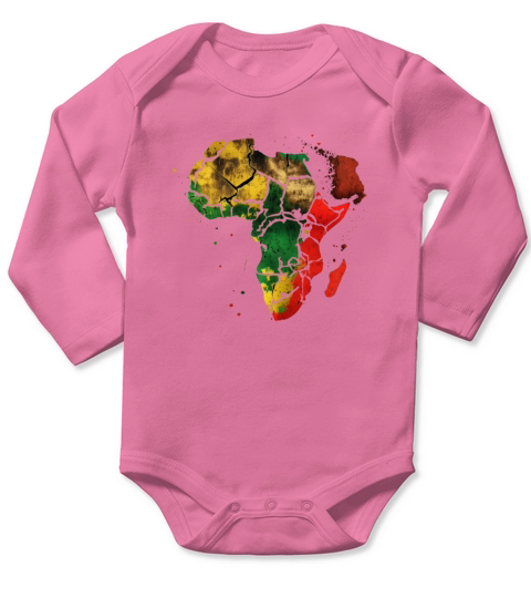 Continent Africa shirt black histore month Long Sleeve Baby One-Piece