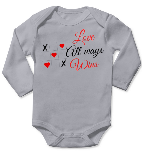 Happy Valentines Day Long Sleeve Baby One-Piece