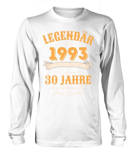 30th Birthday Vintage 1993 Long sleeved Unisex