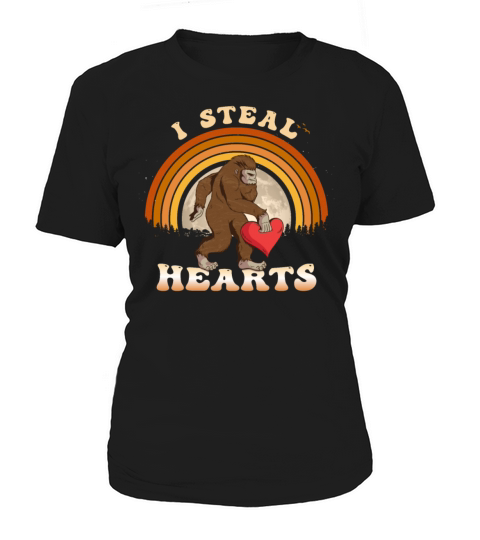 Valentines Day Bigfoot I Steal Hearts boys men Women's T-Shirt