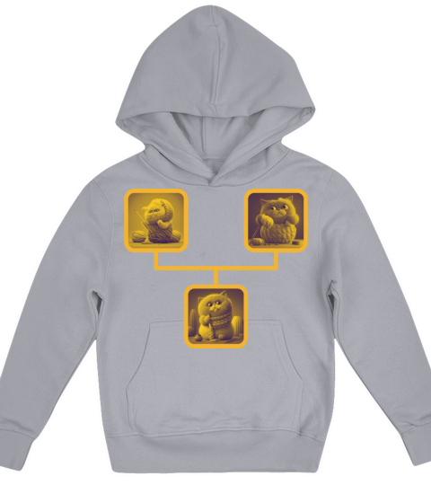 Funny and Cute Cat with a Ball of Wool Kids Hoodie