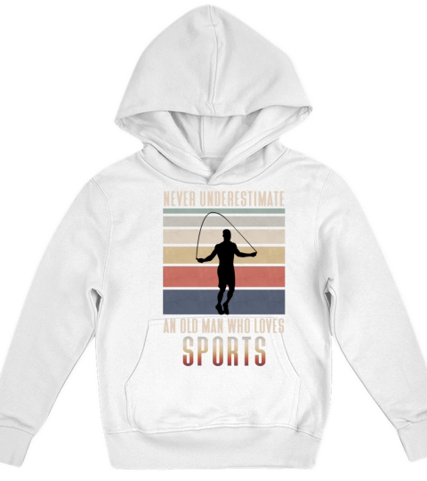 Never underestimate an old man who loves sports Kids Hoodie
