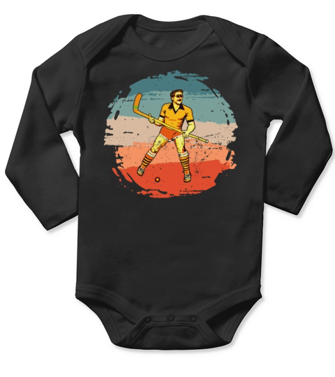 Field-Hockey-Players Indoor-Hockey game Vintage Long Sleeve Baby One-Piece